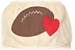 Football Heart Distressed Cream Cap - HT-99902