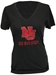 Womens Go Big Red V-Neck Tee - AT-63029