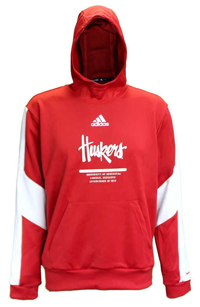 Adidas 2021 Official Huskers Sideline Pullover Hoodie - Red