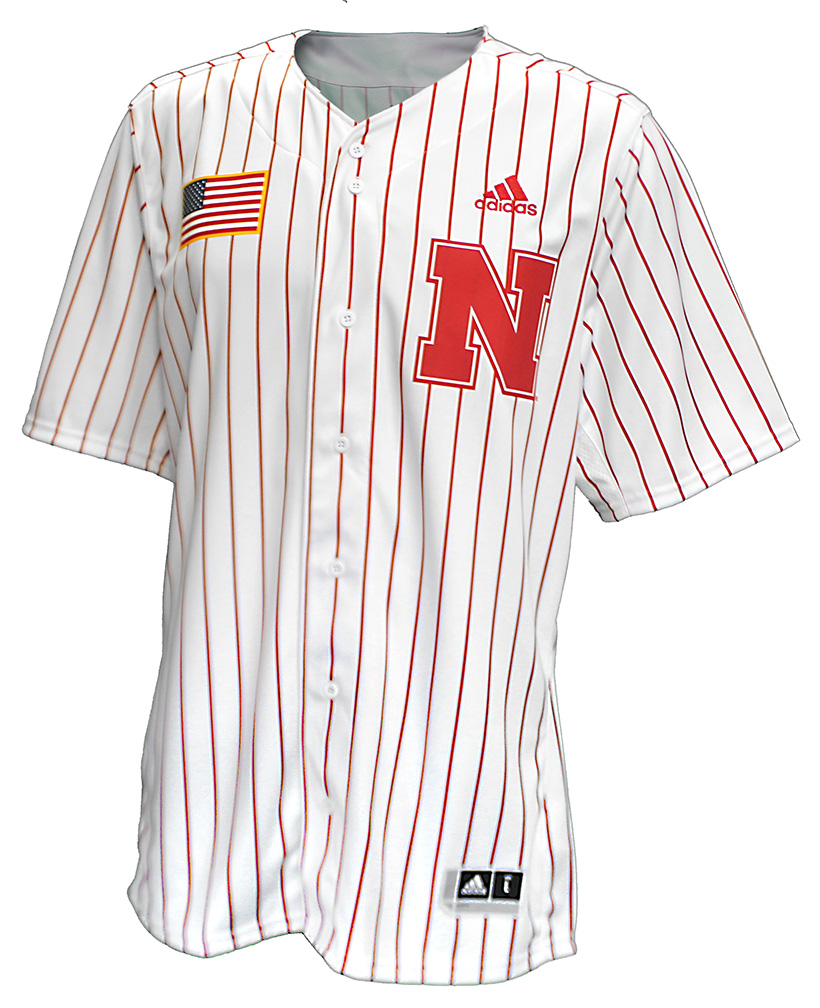 Red And White Button Baseball Jersey