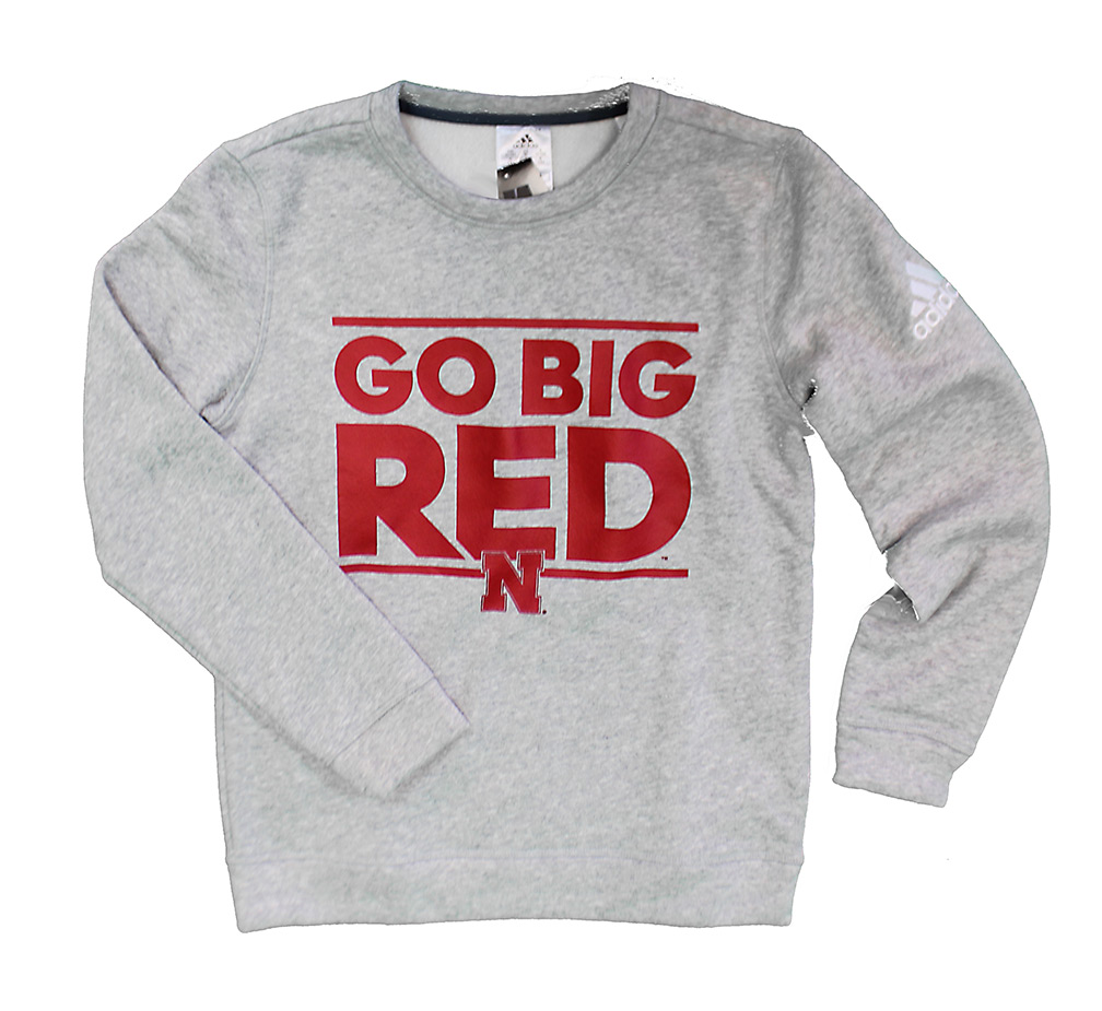 proteger partido Republicano patrón Adidas Youth Boys Grey Go Big Red Fleece Crewneck Sweatshirt