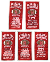 All Five Husker National Champs Banners Nebraska Cornhuskers, Nebraska  Flags & Windsocks, Huskers  Flags & Windsocks, Nebraska  Flags & Windsocks, Huskers  Flags & Windsocks, Nebraska  Game Room & Big Red Room, Huskers  Game Room & Big Red Room, Nebraska All Five Husker National Champs Banners, Huskers All Five Husker National Champs Banners