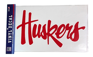 Big Huskers Script Decal Nebraska Cornhuskers, Nebraska Stickers Decals & Magnets, Huskers Stickers Decals & Magnets, Nebraska Red Huskers Script Decal 16 inch, Huskers Red Huskers Script Decal 16 inch