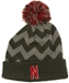 Chevron Gray Cuffed Knit  Hat - HT-79193