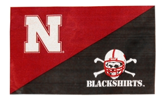 HUSKER/BLACKSHIRTS FLAG Nebraska Cornhuskers, Husker and Blackshirts Flag