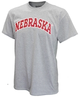 Heather Bold Nebraska Arch Tee Nebraska cornhuskers, husker football, nebraska merchandise, husker merchandise, nebraska apparel, husker apparel, basic husker t-shirt, gray husker t-shirt