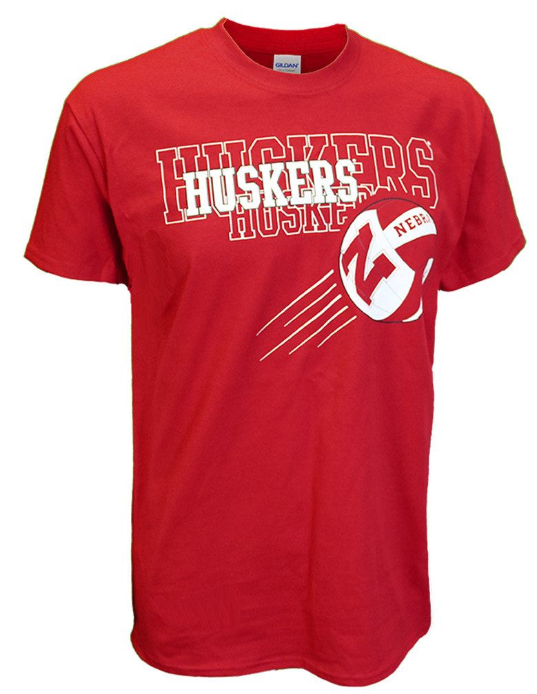 Red SS Volleyball Huskers Tee Cornborn