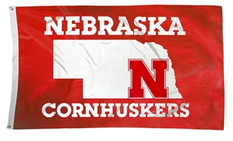 Nebraska Cornhuskers State Flag Nebraska Cornhuskers, State Cornhuskers Flag Grommets, 3 x 5