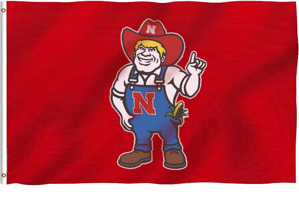Red Nebraska Herbie Husker 3 By 5 Flag With Grommets