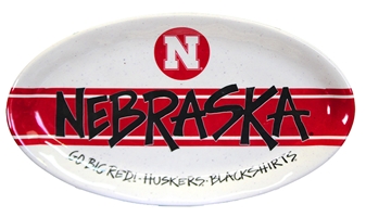 Nebraska Striped Gameday Platter Nebraska Cornhuskers, Nebraska  Kitchen & Glassware, Huskers  Kitchen & Glassware, Nebraska  Tailgating, Huskers  Tailgating, Nebraska Nebraska Striped Platter, Huskers Nebraska Striped Platter