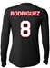 Nebraska Volleyball Rodriguez Number 8 Youth Jersey Tee - Black - YT-N0014