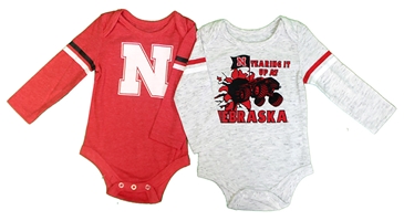 Red N White Infant Onesie 2-Pack Nebraska Cornhuskers, Nebraska  Infant, Huskers  Infant, Nebraska Red N White Infant Onesie 2-Pack, Huskers Red N White Infant Onesie 2-Pack