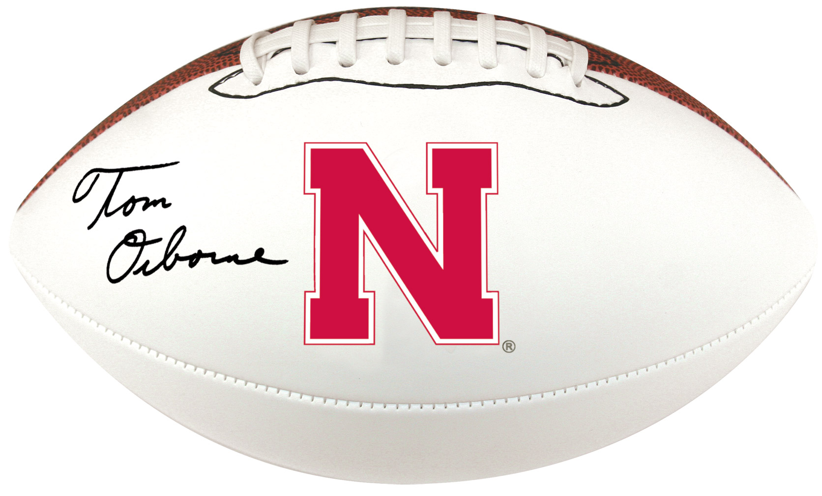N Logo Nebraska Huskers Full Size Embroidered Signature Football 