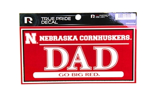 True Pride Nebraska Dad Decal Nebraska Cornhuskers, Nebraska Stickers Decals & Magnets, Huskers Stickers Decals & Magnets, Nebraska True Pride Nebraska Dad Decal , Huskers True Pride Nebraska Dad Decal 