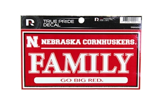 True Pride Nebraska Family Decal Nebraska Cornhuskers, Nebraska Stickers Decals & Magnets, Huskers Stickers Decals & Magnets, Nebraska True Pride Nebraska Family Decal, Huskers True Pride Nebraska Family Decal