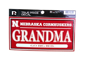True Pride Nebraska Grandma Decal Nebraska Cornhuskers, Nebraska Stickers Decals & Magnets, Huskers Stickers Decals & Magnets, Nebraska True Pride Nebraska Grandma Decal, Huskers True Pride Nebraska Grandma Decal