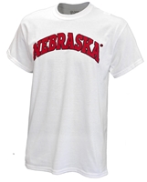 White Bold Nebraska Arch Tee Nebraska cornhuskers, husker football, nebraska merchandise, husker merchandise, nebraska apparel, husker apparel, basic husker t-shirt, white husker t-shirt