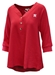 Womens 3/4 Sleeve Waffle Huskers Henley - AT-D1094