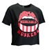 Womens Black Mouth Huskers Crop Tee - ZT-6H522