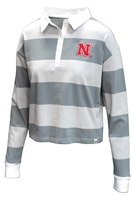 Womens Huskers Rugby Pullover Nebraska Cornhuskers, Nebraska  Ladies Sweatshirts, Huskers  Ladies Sweatshirts, Nebraska  Ladies, Huskers  Ladies, Nebraska  Hoodies, Huskers  Hoodies, Nebraska Womens Grey And White Huskers World Peace Rugby Pullover Colosseum, Huskers Womens Grey And White Huskers World Peace Rugby Pullover Colosseum