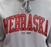 Womens Nebraska Shine Hooded Body Length Sweatshirt - ZD-8H816