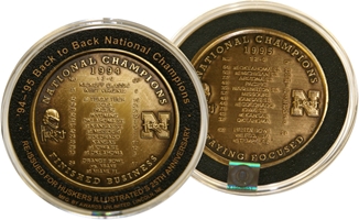 1994 1995 Back to Back Championship Coin Nebraska Cornhuskers, 94/95 Back to Back Championship Coin