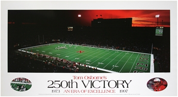 Tom Osborne 250th Win vs Oklahoma Print Nebraska Cornhuskers, ON SALE  250th Win Poster